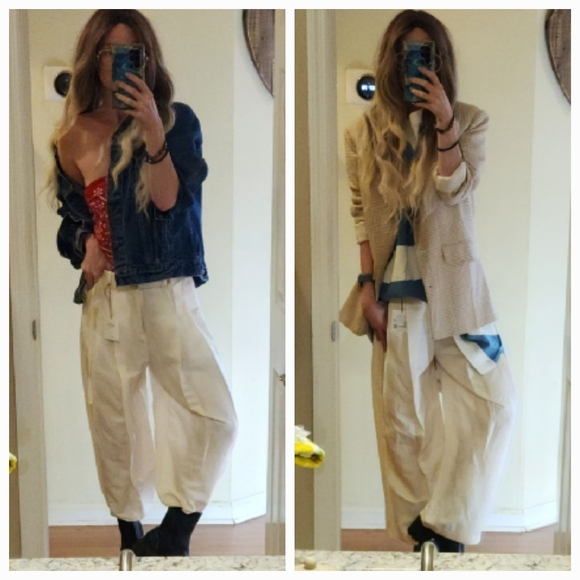 🙌MOST FLATTERING PANTS EVER - AE77 Silk And Linen Wide Leg Pants🙌 - Picture 2 of 6